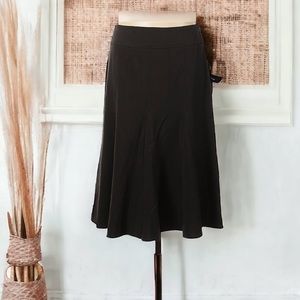 NWT SANDRO black/gray control top pleated flare midi skirt size 6 new with tags